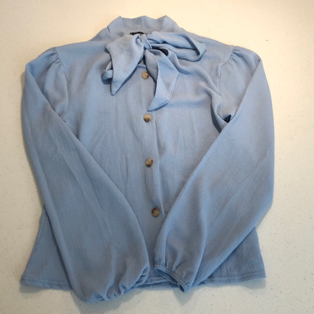 Patel blue long sleeve blouse